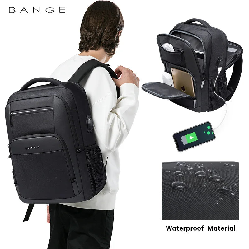 Bange Waterproof Man Backpack Resistant Business Backpack Men Travel Notebook Laptop Backpack Bags 15.6 Inch Male Mochila Teen